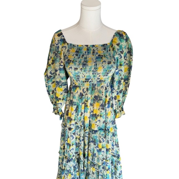 LoveShackFancy x Revolve - Floral Print Capri Dress in Acai Berry Sz XS - Picture 4 of 9